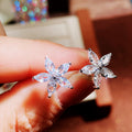 Five Petal Marquise Flower Stud Earrings Five Color Options view 4
