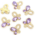 Three Leaf Crystal Metal Jewelry Charms, 20 Colorways view 8