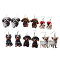 Acrylic Double-Sided Dog Print Dangle Earrings 6 Styles view 5