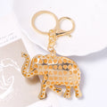 Enamel Sun Rhinestone Elephant Keychain Gold Clasp Four Colors view 4