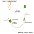 Teardrop Glass Stone Long Necklace in Ten Color and Metal Styles view 12