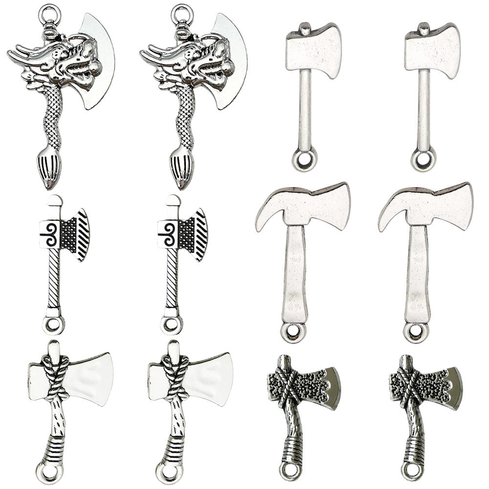 Antique Silver Zinc Alloy Axe Tool charm pendant for DIY bracelet necklace keychain