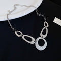 Irregular Open Oval Metal Necklace Bracelet Earrings view 11