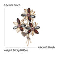 Crystal Three Flower Bouquet Brooch Blue Purple Green view 4
