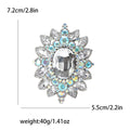 Oval Gem Floral Cluster Brooch in 6 Color Options for Jackets and Scarves view 7