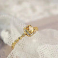 Silver Gold Champagne Cushion Halo Band Finger Rings view 3