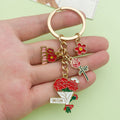 Rose, Sunflower and Flower Charm Keychains Featuring Purple Butterfly Across 50 Variations view 3