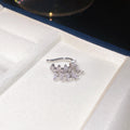 Silver Crystal Drop Ear Clip Pearl Flower Clip Open Ring view 6