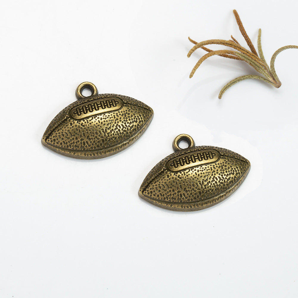 24x17mm Vintage Football Alloy Charm Pendant