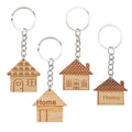 Wooden House Home Engraved Bamboo Keychain Four Designs view 5