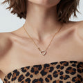 Gold Infinity Heart Zircon Necklace And Bracelet Set view 4