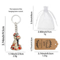 Skeleton Wedding Couple Wood Keychain Red Rose Charm view 2