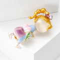 Handbag Girl Brooch A Faceless Girl Carrying A Pearl-Look Bag In Pastel Enamel Clothing view 3