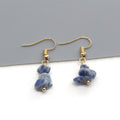 Gold Tone Irregular Stone Chip Hook Earrings in Five Colors view 6