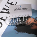 Gold and Silver Three Pair Classic Hoop Earring Sets view 4