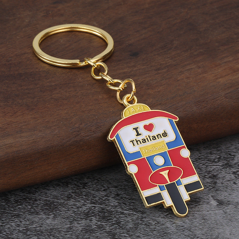 Thai Tuk Tuk Zinc Alloy Keychain Bag Charm Gift Accessory