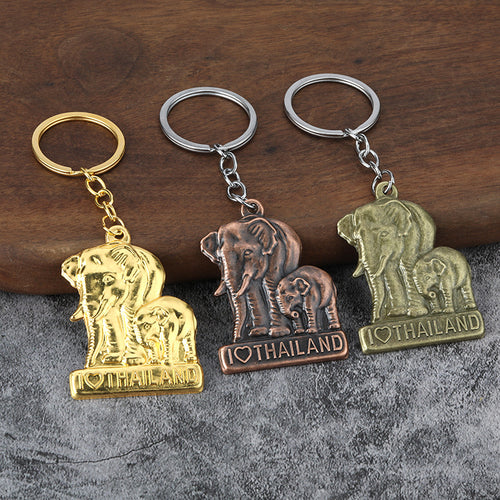 3D Elephant and Pixiu Zinc Alloy Keychain Gift Pendant