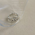 Silver Organic Molten Open Adjustable Band Ring Texture view 3