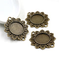 Rounded Petal Oval Pendant Bezel Settings in Two Finishes view 2