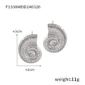 Coral Conch Woven Mesh Geometric Drop Stud Earrings view 9