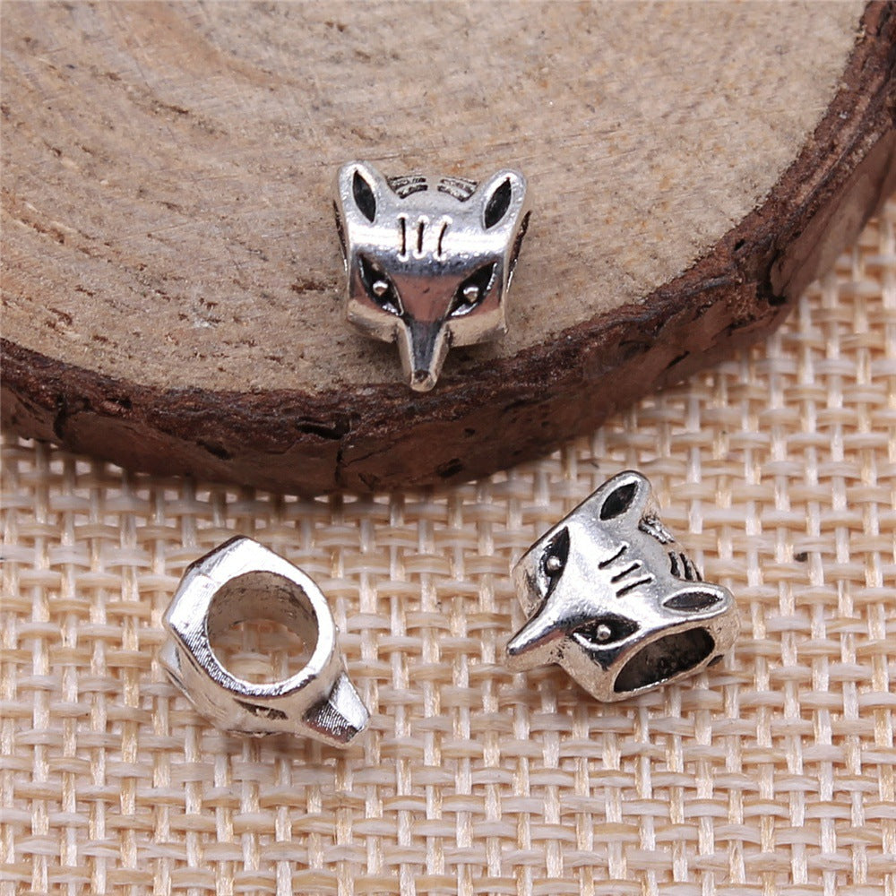 10x9x6mm 1.1g Multicolor Zinc Alloy Fox Large Hole Spacer Beads for Bracelet Necklace Jewelry Making