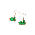 Cute Enamel Crab Drop Earrings Gold Hooks 4 Styles view 5