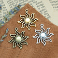 Curled Ray Sun Metal Charm in 4 Decorative Finishes view 4