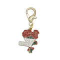 Red Carnation Mom Bouquet Enamel Keychain Gold Clasp view 5