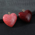 Glossy Glitter Resin Heart Charm Pendant Two Colors view 2