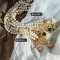 Pearl Strand Toggle Clasp Heart Zircon Pendant Necklace view 2
