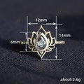 Openwork Lotus Frame Pear Stone Ring In Five Center Colors view 5