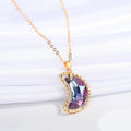 Gold Tone Iridescent Crystal Pendant Necklaces in Five Shapes view 4