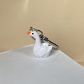 Flocked Deer Hedgehog Rabbit Cat and Swan Clip Keychains view 9