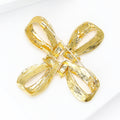 Gold Bow Brooch In 1 Style With Polished Metal And Decorative Details view 4