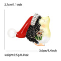 Hedgehog Brooch with Red Santa Hat and Crystal Coat view 6