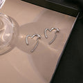 Gold Silver Detachable Open Heart Bar Stud Earrings view 2