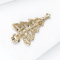 Striped Crystal Christmas Tree Brooch with Red Gift Base view 4