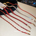 Gold Red Crystal Tennis Bracelets Clear Round Styles view 4