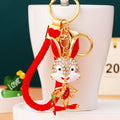 Jeweled Carrot Rabbit Keychains in Three Colors with Two Wrist Loop Options view 10