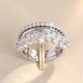 Marquise Clear Stone Double-Layer Wide Ring In Gold And Silver Tones view 6