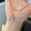 Delicate Teardrop Pendant Necklaces in Two Colors Statement Jewelry Design view 2