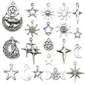 Antique Silver Star and Sun Metal Charms with 21 Listed Options view 1