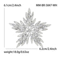 Marquise Rhinestone Snowflake Brooch Blue Clear Silver Tone view 4