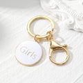 Gold Enamel Girls Heart and Round Keychain 8 Styles view 3