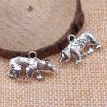 Detailed Walking Bear Metal Charms in Two Antique Finishes view 2
