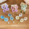 Pastel Fabric Flower Tassel Statement Earrings For Women view 4