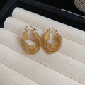 Layered Metal Wire Teardrop Huggie Earrings Fashion Jewelry view 7