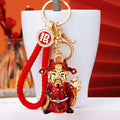 Red Wealth Deity Character Keychains with Plain and Braided Hardware view 6