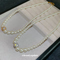 Graduated Pearl Crystal Accent Necklace Decorative Jewelry view 4