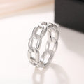 Metal Curb Chain Link Band Ring Gold White Rose Black view 9
